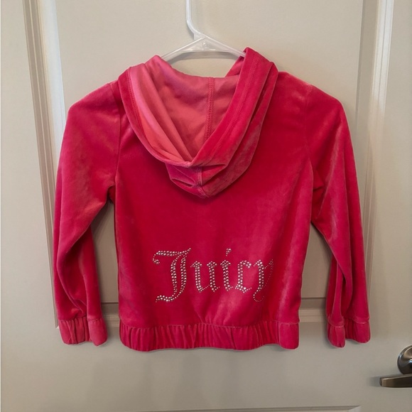 Juicy Couture kids pink velour jacket with bling on back size S (7) - Picture 6 of 12